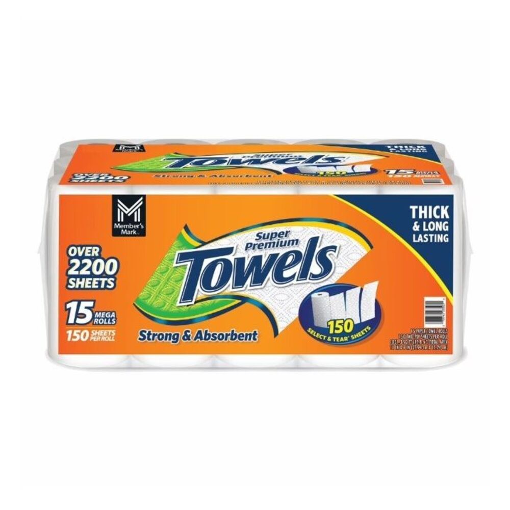 Member's Mark Select & Tear Paper Towels Mega Roll 2-Ply 15 Rolls